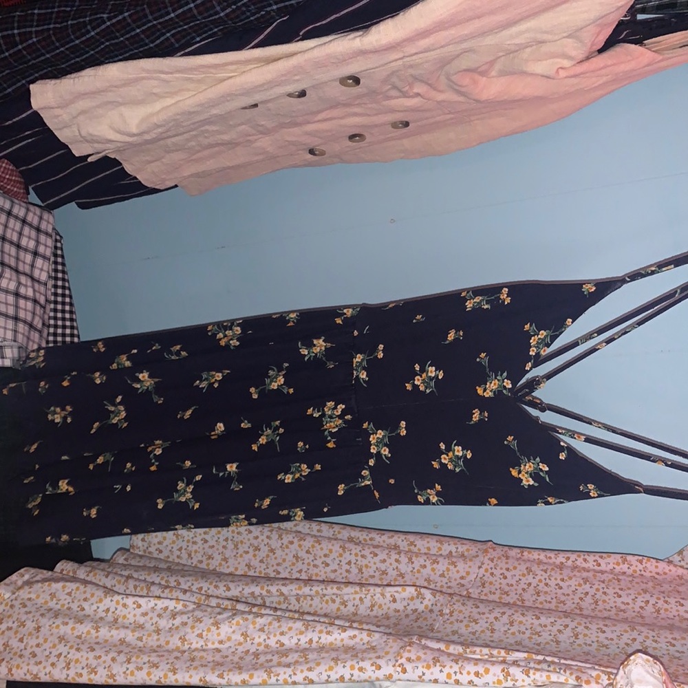 soft navy blue floral dress ** never worn before